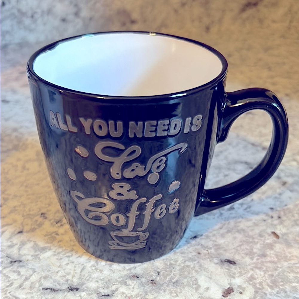 Black Coffee Mug - All You Need is Love & Coffee